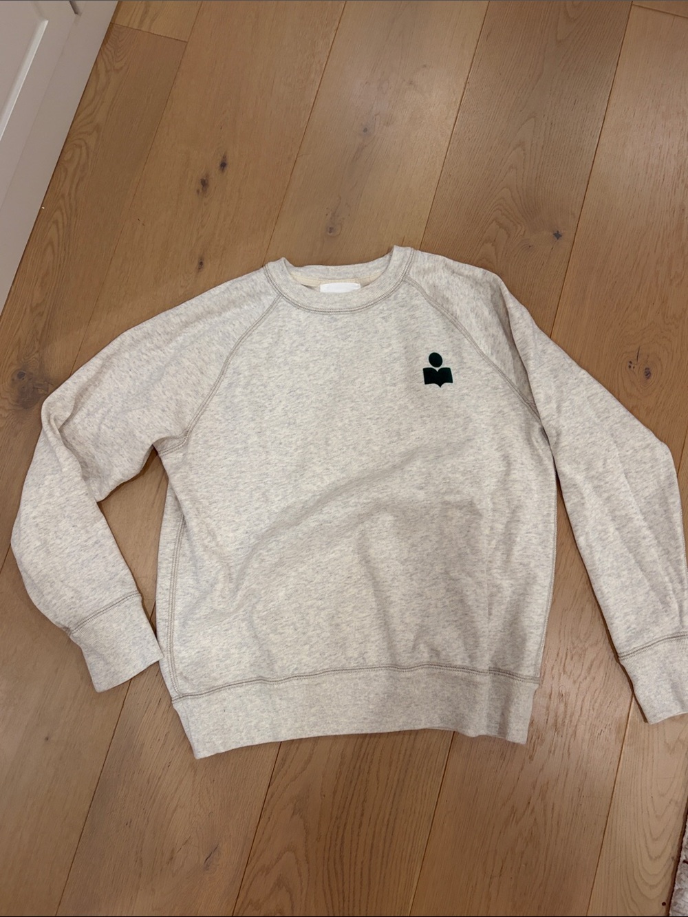 Isabel Marant Light Heather Gray Crewneck Sweatshirt with Logo